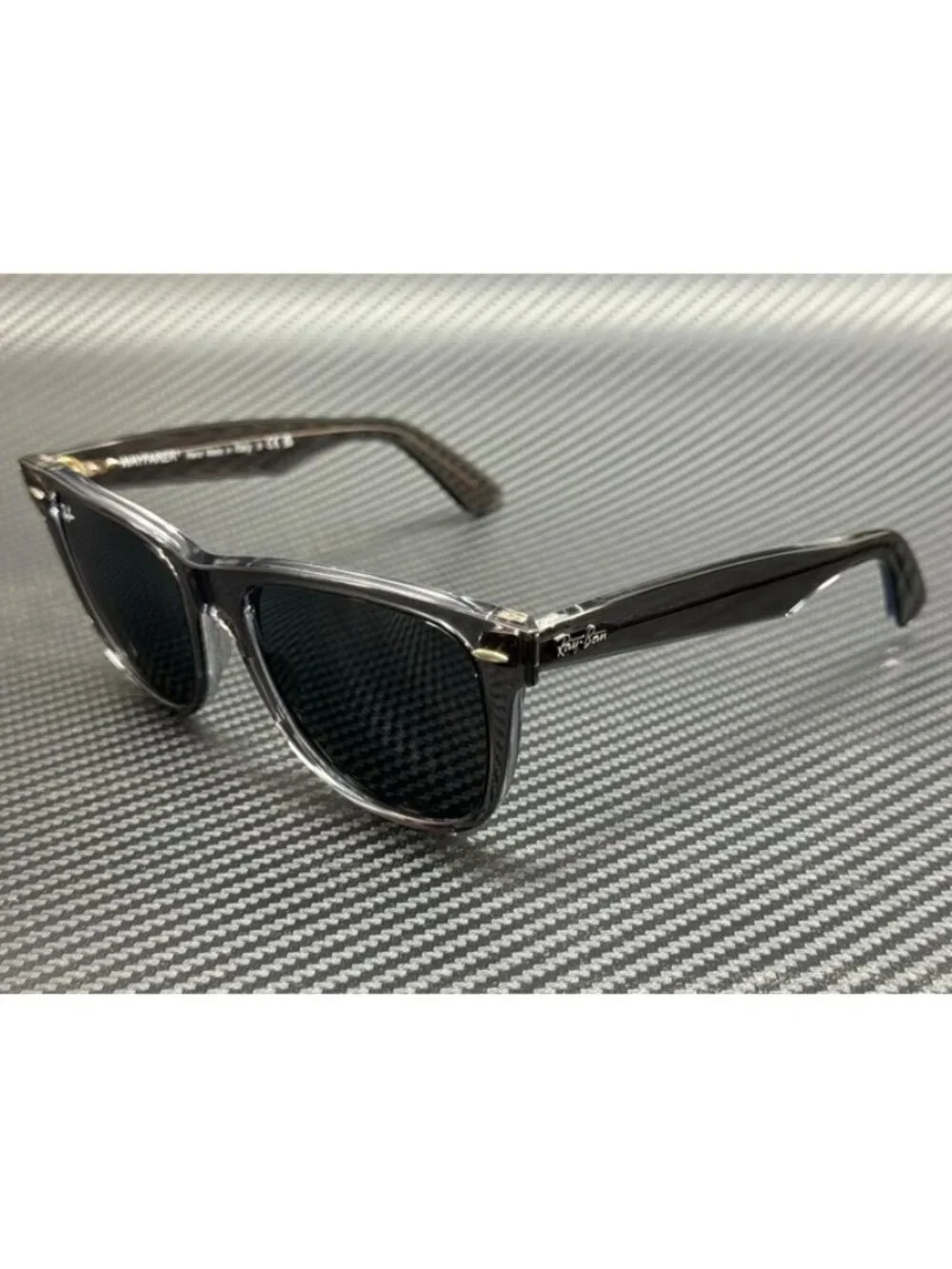 New Ray-Ban Men Grey Transparent Sunglasses 50-18-150